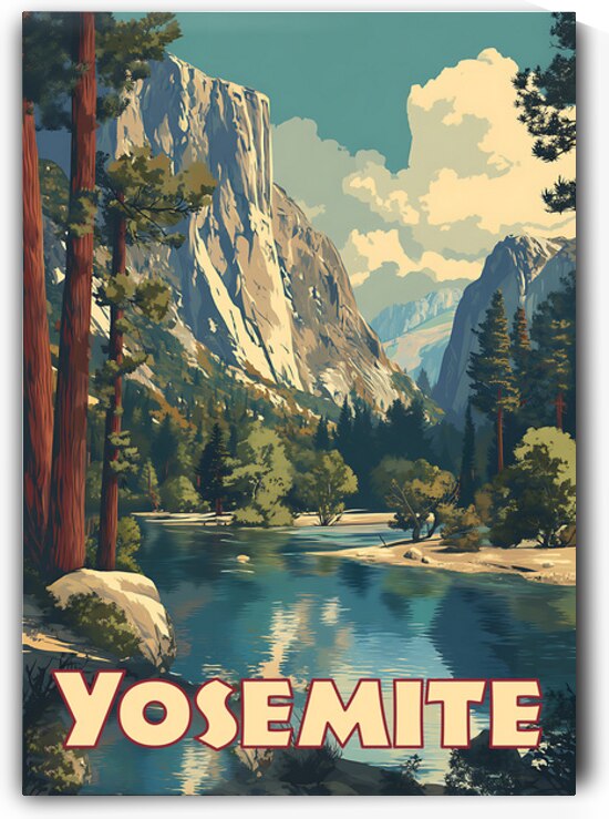 Yosemite National Park vintage travel poster 2 by Artgoos