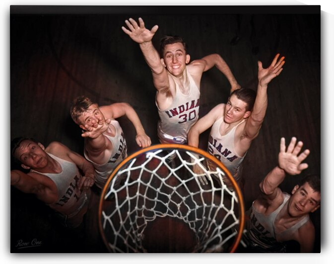 Vintage Indiana Hoosiers Basketball Art by Row One Brand