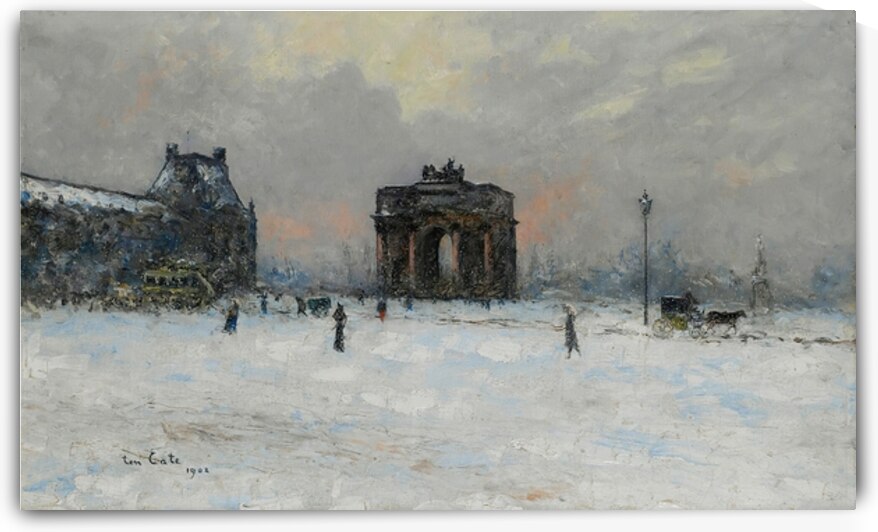Paris. The Pavillon de Flore and the Arc de Triomphe of the Carrousel [1902] by Siebe Johannes Ten Cate [1858–1908] by MyCozyFineArt