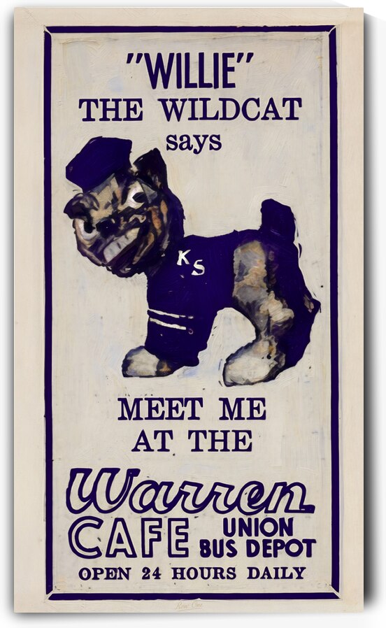 1950s Willie Wildcat Warren Cafe Ad by Row One Brand