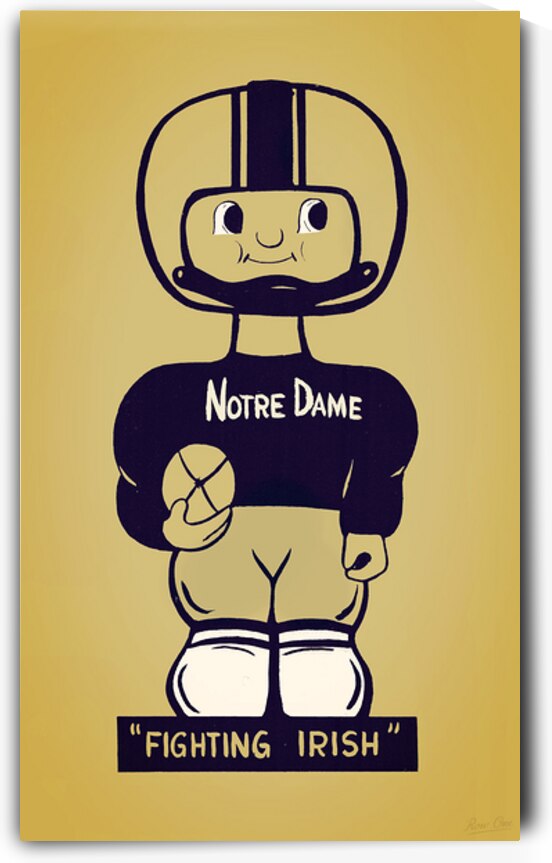 1960s Notre Dame Football Player Art by Row One Brand
