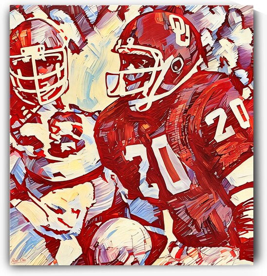 Billy Sims Oklahoma Football Art by Row One Brand