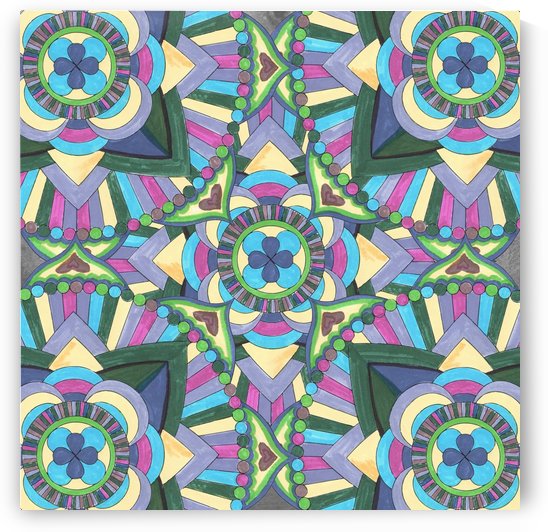 Hand Painted Watercolor Mandala Meditation Pattern  by Irina Sztukowski