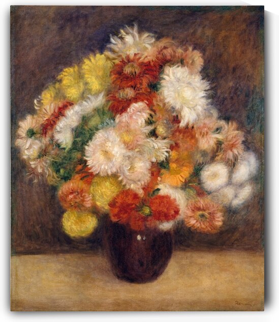 Bouquet Of Chrysanthemums [1881] by Pierre–Auguste Renoir [1841–1919] by MyCozyFineArt