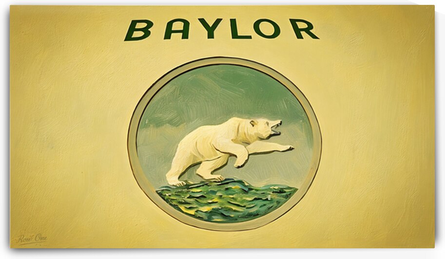 1950s Baylor Bear Art by Row One Brand