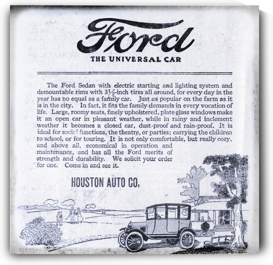 Early 1900s Ford Car Ad by Row One Brand