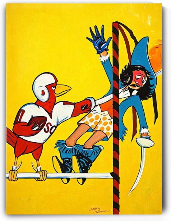 1962 South Carolina Gamecock Art by Hal Johnson by Row One Brand