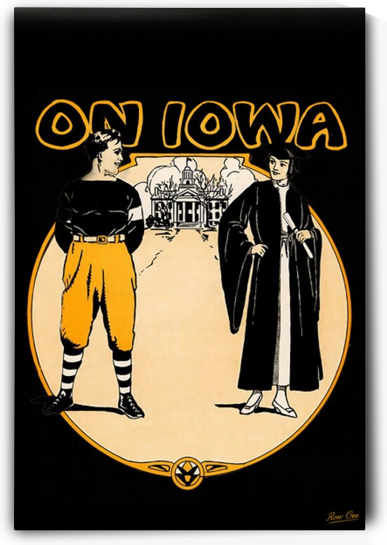 1919 On Iowa Football Player and Graduate Art by Row One Brand