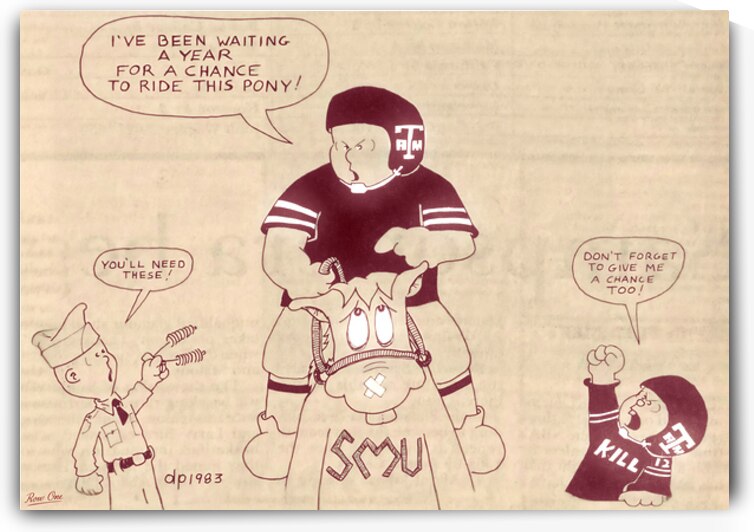 1983 Texas A&M Football Cartoon Art by Row One Brand
