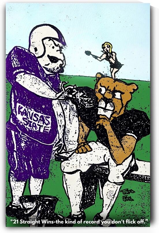 1969 Penn State Football Cartoon Art  by Row One Brand