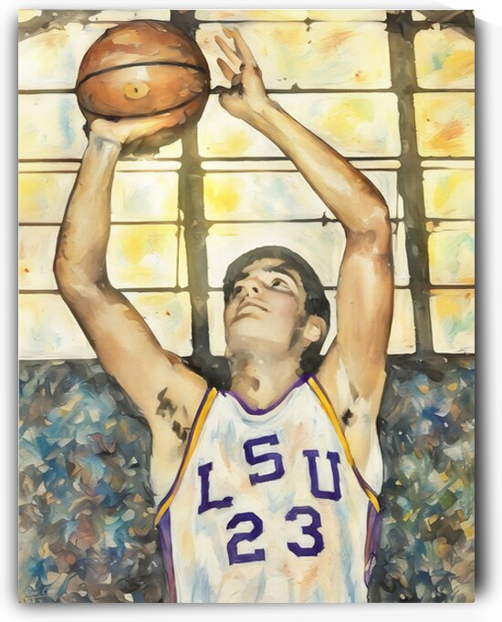  Pistol Pete LSU Basketball Painting by Row One Brand