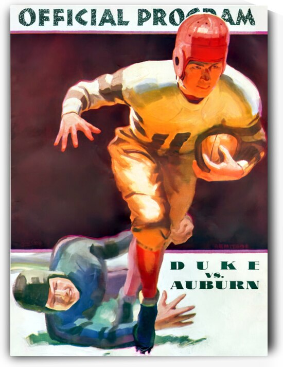 1934 Duke Blue Devils at Auburn Tigers by Row One Brand