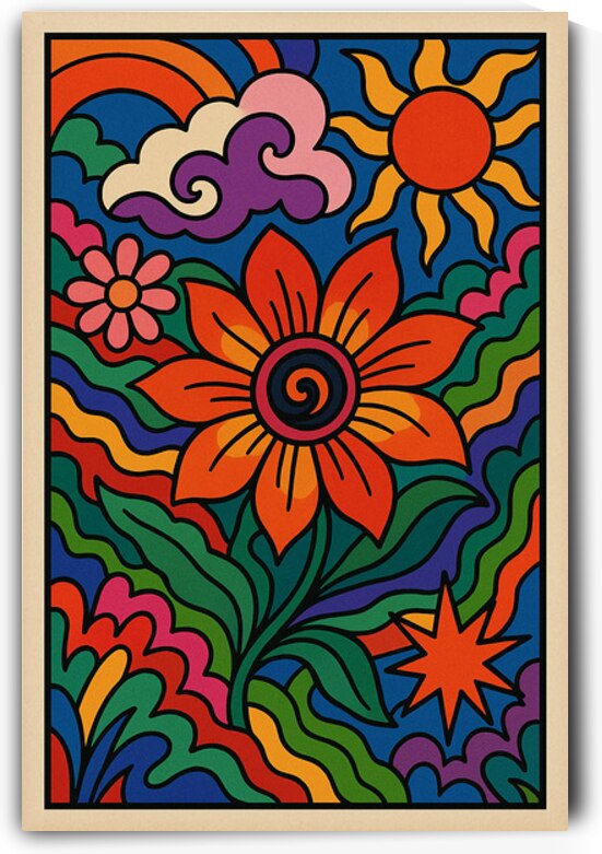 Psychedelic Bloom Abstract Maximalist Wall Art by Urban Panels