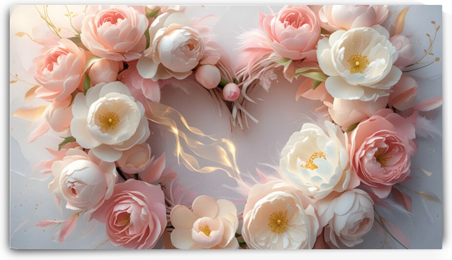 Blooming Heart: A Watercolor Floral Wreath by osboii ssousi