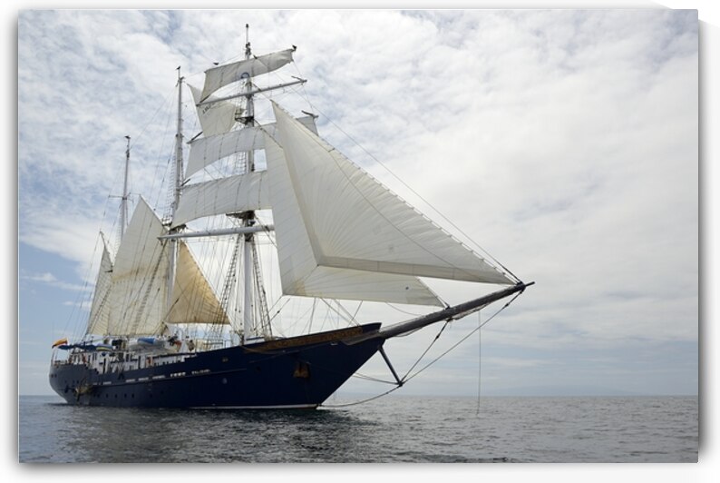 SS Mary Anne under sail Isabela Island Galapagos Islands Ecuador by Kevin Oke
