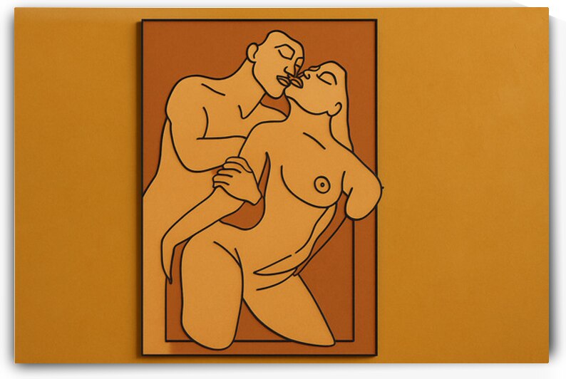 Sensual Embrace – Minimalist Line Art of Lovers by ashraffarouk70