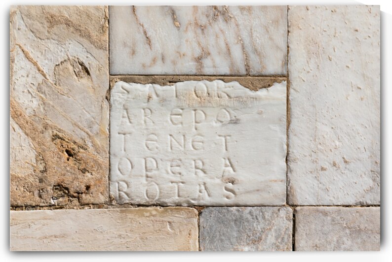 Facade of Siena Cathedral Italy. The magic Sator square esoter by Paolo Modena