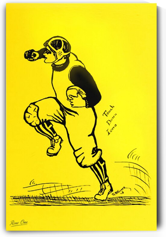 1908 Iowa Hawkeyes Football Art by RA Kuever by Row One Brand