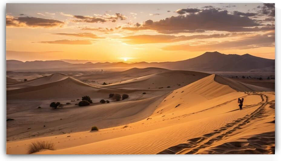 Golden Desert Sunset – Sand Dunes and Silhouett by DesignTech
