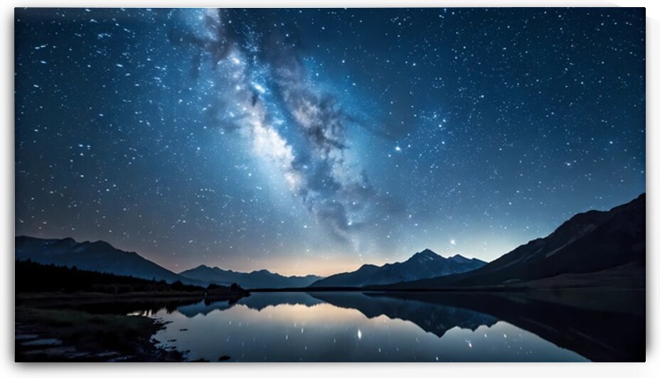 Milky Way Over Tranquil Mountain Lake by DesignTech