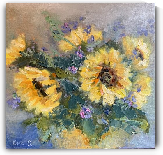 still life  sunflowers by Eva Sabo Artist