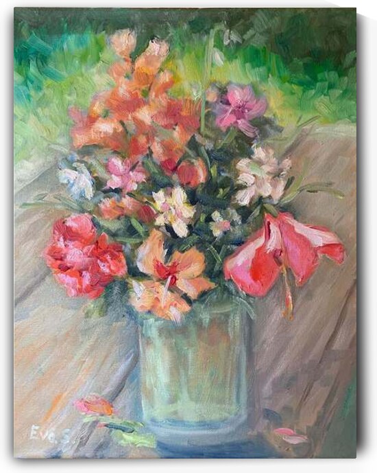 still life flowers in vase by Eva Sabo Artist