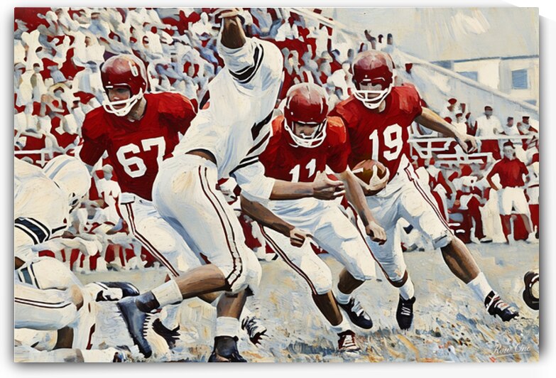 1963 Arkansas Razorbacks Football Art by Row One Brand