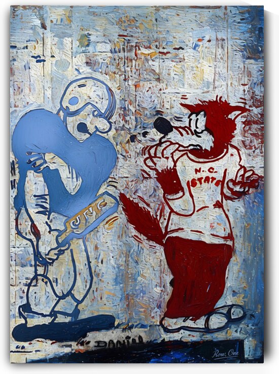 1955 North Carolina Football Cartoon Art by Row One Brand