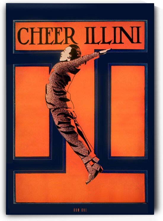 Early 1900s Illinois Fighting Illini Art by Row One Brand