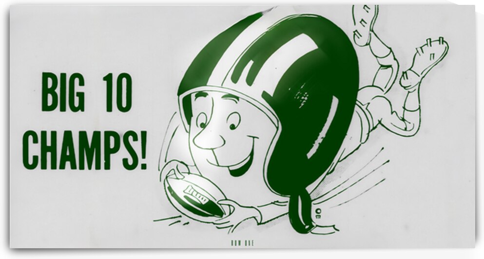 1966 Michigan State Spartans Football Art by Row One Brand
