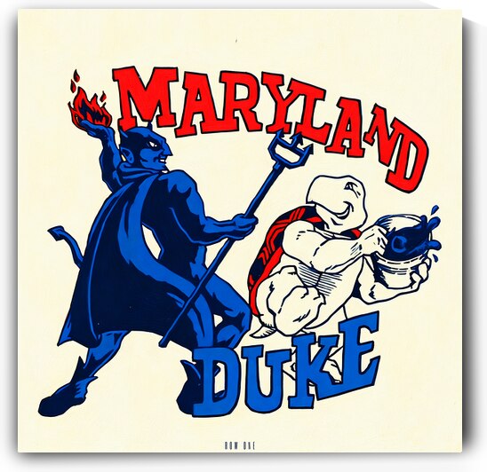 1970s Duke vs. Maryland Cartoon Art by Row One Brand