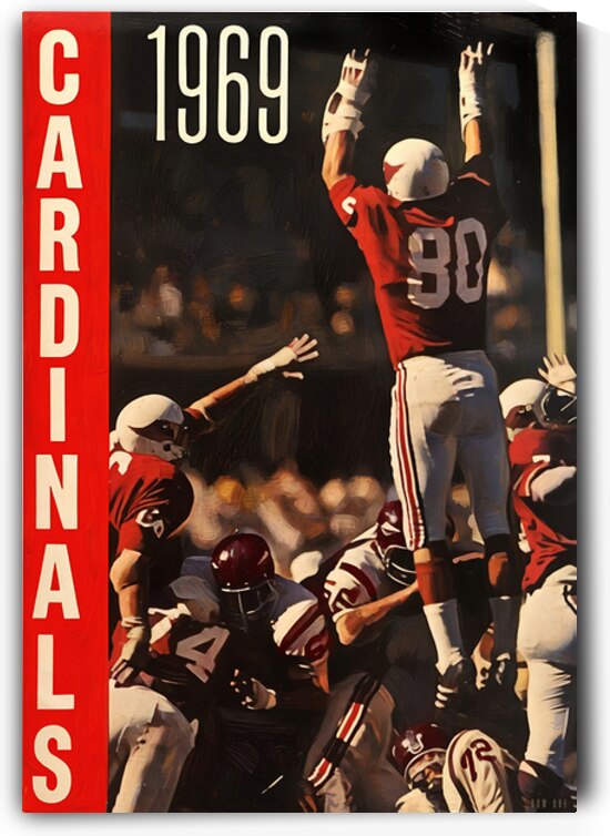 1969 St. Louis Cardinals Football Art by Row One Brand