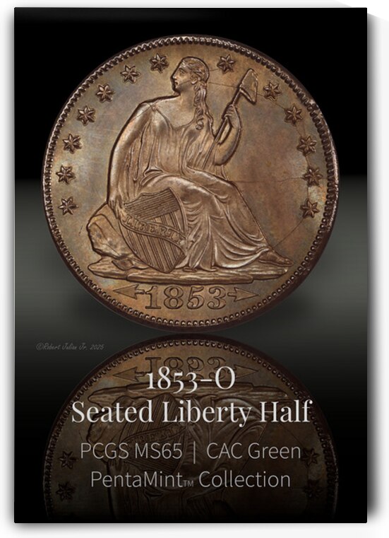 0050.1853-O.4 Echoes of Strain: The 1853-O Arrows and Rays Half Dollar by The Numismatic Art of Robert Julian