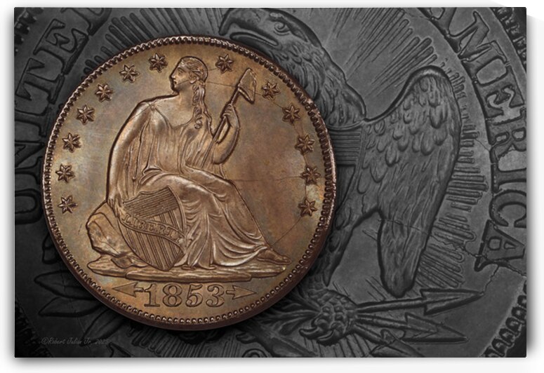 0050.1853-O.3 Echoes of Strain: The 1853-O Arrows and Rays Half Dollar by The Numismatic Art of Robert Julian