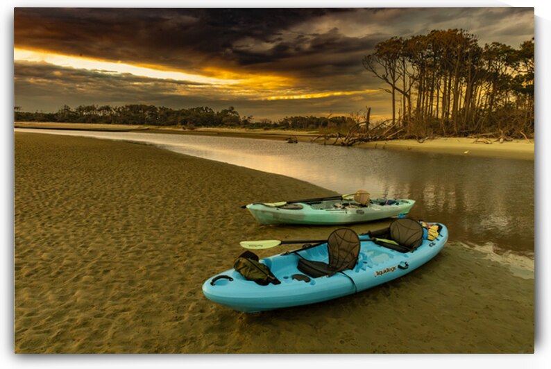 Myrtle Beach Sunset Kayaks by Norma Brandsberg Photography