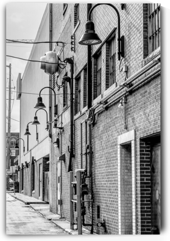 Old Brick Building Walls Springfield Grayscale by Jennifer White