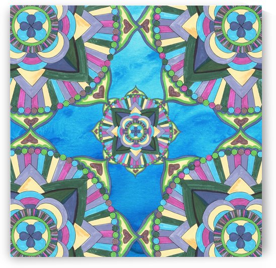 Hand Painted Mandala Watercolor Meditation Pattern III by Irina Sztukowski