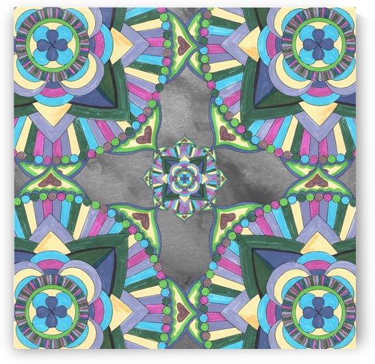 Hand Painted Mandala Watercolor Meditation Pattern II by Irina Sztukowski