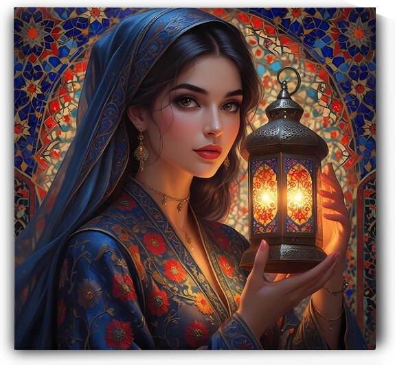 Grace of the Lantern: A Persian-Inspired Digital Portrait by qasim