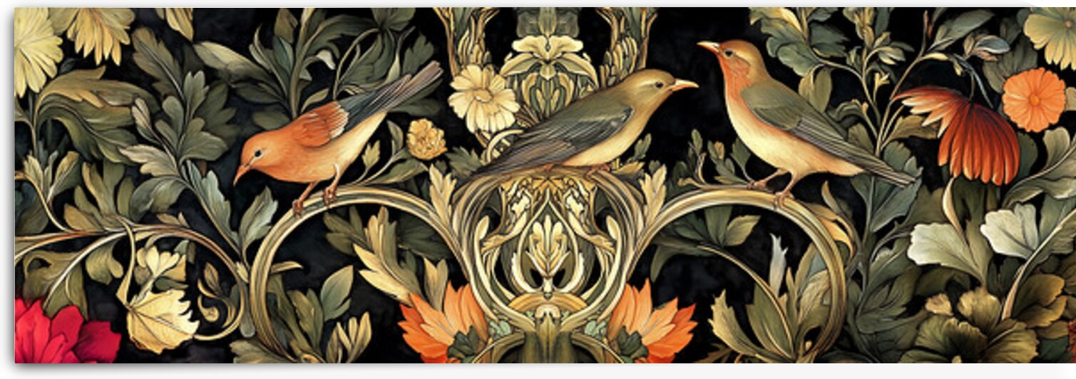 William Morris Victorian Bird Print by New York Art Studio