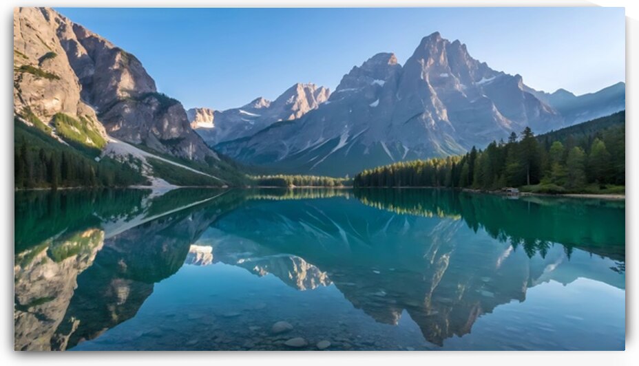 Mirror of the Mountains – Tranquil Alpine Refle by DesignTech