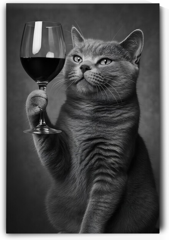 Wine Me Don’t Whine Me – Elegant Cat Wall Decor by THE MARSHEMELLO