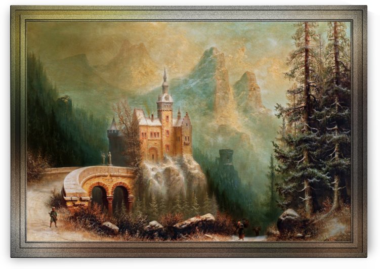 Winter Landscape With Castle In The Mountains by Albert Bredow Old Masters Fine Art Reproductions by xzendor7