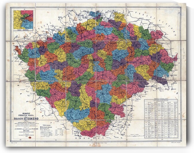 1910 Map of the Kingdom of Bohemia by History In Your Home