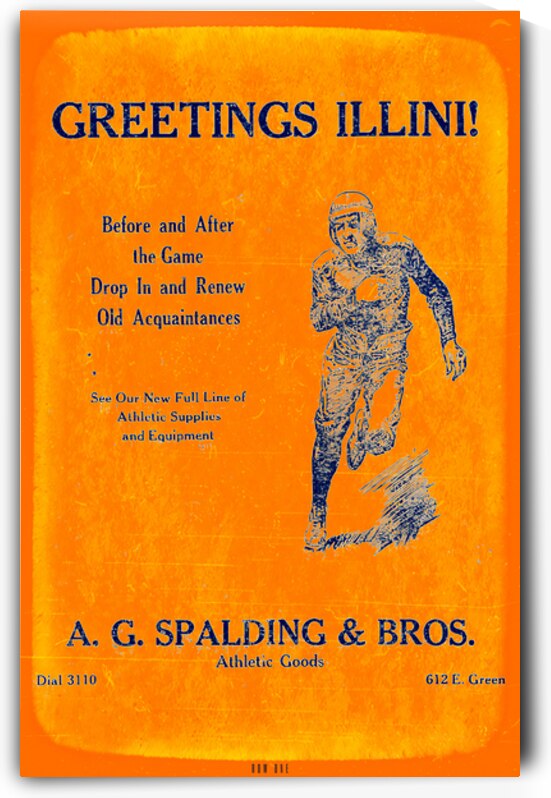1927 Illinois Illini Football Spalding Ad by Row One Brand