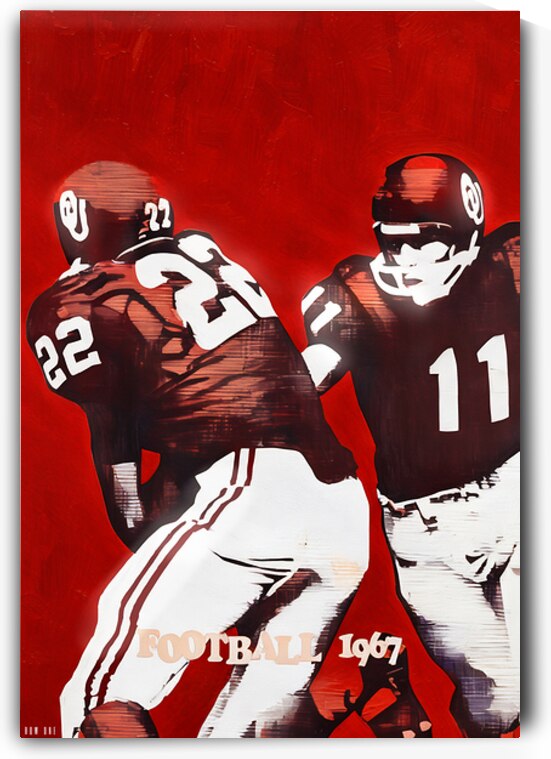1967 OU Sooners Football Art Remix by Row One Brand