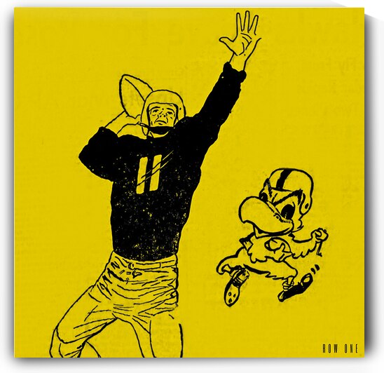 2025 Fathers Day Sports Gifts | 1950s Iowa Hawkeyes Football Art by Row One Brand