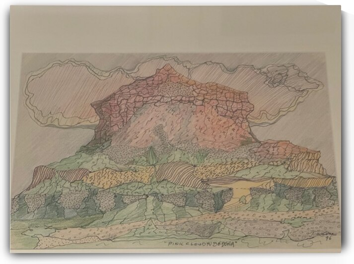 Pink Cloud in Sedona Drawing by Tony Tascona OC LLD RCA LLD 1926 2006