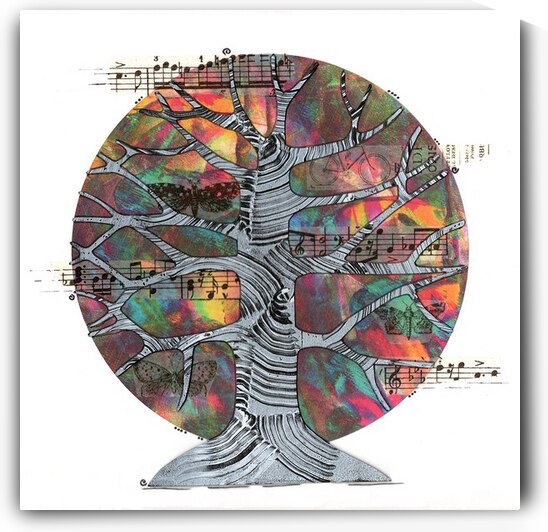 Autumn Tree collage by Carl Johengen