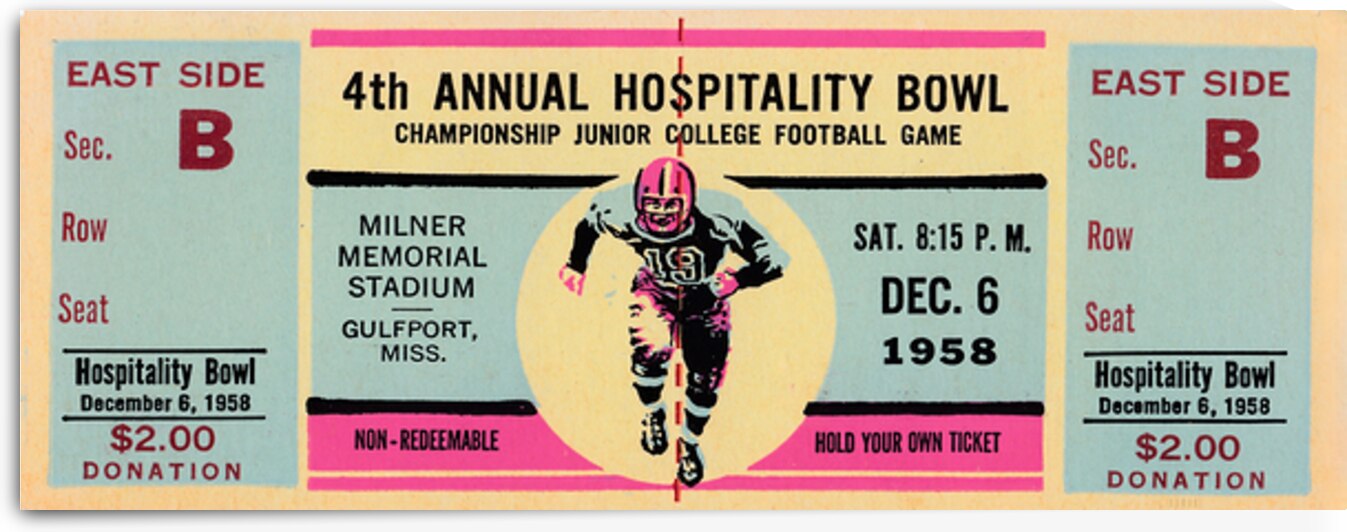 1958 Hospitality Bowl Junior College Championship by Row One Brand